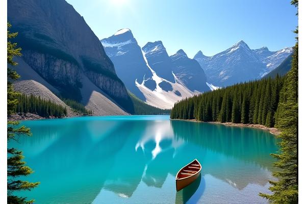 Montagnes rocheuses et lac au Canada